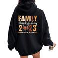 Family Thanksgiving 2023 Fall Autumn Turkey Matching Family Women Oversized Hoodie Back Print Black