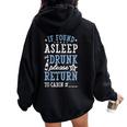 If Found Asleep Or Drunk Please Return To Cabin Cruise Women Oversized Hoodie Back Print Black