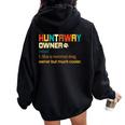 Huntaway Vintage Retro Dog Mom Dad Women Oversized Hoodie Back Print Black