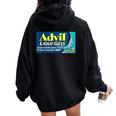Nurse Pharmacy Halloween Costume Advil Liquid Gels Women Oversized Hoodie Back Print Black