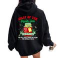 Groovy Christmas Jelly Of The Month Club Vacation Xmas Pjs Women Oversized Hoodie Back Print Black
