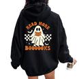Halloween Read More Books Cute Boo Read A Book Teacher's Day Women Oversized Hoodie Back Print Black