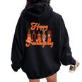 Happy Friendsgiving African American Thanksgiving Women Oversized Hoodie Back Print Black