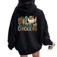 Just A Girl Who Loves Chickens Farm Lover Cute Chicken Buffs Women Oversized Hoodie Back Print Black