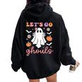 Let's Go Ghouls Ghost Halloween Costume Kid Girl Women Oversized Hoodie Back Print Black