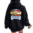Mom Of The Birthday Boy Dog Paw Family Decorations Party Women Oversized Hoodie Back Print Black