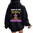 Mom Of The Birthday Princess Melanin Afro Unicorn Cute Women Oversized Hoodie Back Print Black