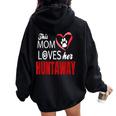This Mom Loves Her Huntaway Dog Women Oversized Hoodie Back Print Black