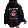 Momingo Like A Normal Mom Flamingo Lover Mother's Day Women Oversized Hoodie Back Print Black