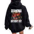 Monster Truck Family Matching Party Grandma Of The Birthday Women Oversized Hoodie Back Print Black