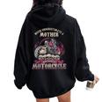 Mother Biker Chick Never Underestimate Motorcycle Women Oversized Hoodie Back Print Black