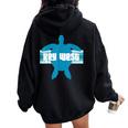 Nation Key West Florida Wildlife Refuge Fl Sea Turtle Women Oversized Hoodie Back Print Black