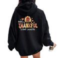 One Thankful School Counselor Groovy Thanksgiving Counselor Women Oversized Hoodie Back Print Black