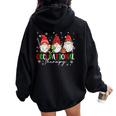 Ot Nurse Occupational Therapy Gnomies Christmas Xmas Pajama Women Oversized Hoodie Back Print Black