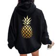 Pineapple Gold Cute Beach T For Kid Vacation Women Oversized Hoodie Back Print Black