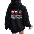 Red Wine Glass Santa Hat Xmas Christmas For Women Women Oversized Hoodie Back Print Black