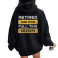 Retired Valiha Player Full Time Grandpa Women Oversized Hoodie Back Print Black