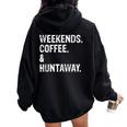 Weekends Coffee And Huntaway New Zealand Huntaway Dog Women Oversized Hoodie Back Print Black