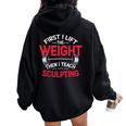 Sculpture Teacher Pottery Weightlifting Lift Women Oversized Hoodie Back Print Black
