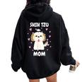 Shih Tzu Mom Mummy Mama Mum Mommy Mother's Day Mother Owner Women Oversized Hoodie Back Print Black