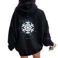 Snowflake For Women Oversized Hoodie Back Print Black