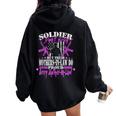 Soldiers Don't Brag Proud Army Mother-In-Law Military Mom Women Oversized Hoodie Back Print Black