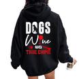 True Crime Wine Lover Dog Lover True Crime Women Oversized Hoodie Back Print Black