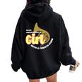 Never Underestimate A Girl With A French Horn Wome Women Oversized Hoodie Back Print Black