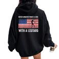 Never Underestimate A Girl With A Leotard Gymnast Women Oversized Hoodie Back Print Black