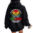 Never Underestimate The Power Of An Portuguese Woman Women Oversized Hoodie Back Print Black