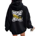 Never Underestimate Woman Courage And A Rough Collie Women Oversized Hoodie Back Print Black