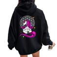 Unicorn Zen Yoga Buddha Meditation Magical Girls Women Oversized Hoodie Back Print Black Unicorn Zen Yoga Buddha Meditation Magical Girls Women Oversized Hoodie Back Print Black