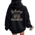 Whiskey Business Vintage Shot Glasses Alcohol Drinking Women Oversized Hoodie Back Print Black