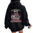 Wife Biker Chick Never Underestimate Motorcycle Women Oversized Hoodie Back Print Black