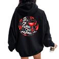 Wine It's Wine Time Winemaker Winery Owner Vintner Women Oversized Hoodie Back Print Black