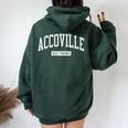 Accoville West Virginia Wv College University Sports Style Women Oversized Hoodie Back Print Forest