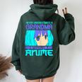 Anime Granny Never Underestimate A Grandma With An Anime Women Oversized Hoodie Back Print Forest
