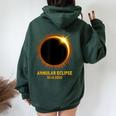 Annular Solar Eclipse 101423 America Annularity Celestial Women Oversized Hoodie Back Print Forest