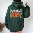 Basketball Mom Leopard Messy Bun Game Day Women Oversized Hoodie Back Print Forest