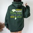 Beer Is From Hops Beer Equals Salad Alcoholic Party Women Oversized Hoodie Back Print Forest
