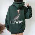 Black-Tailed Jackrabbit Howdy Cowboy Western Country Cowgirl Women Oversized Hoodie Back Print Forest