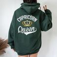 Capricorn Queen Zodiac Graphic Bday Christmas Mom Wife Women Oversized Hoodie Back Print Forest