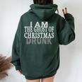 Christmas Carol Ghost Quote Drunk Women Oversized Hoodie Back Print Forest