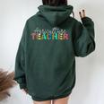Cute Agriculture Teacher Leopard Agricultural Education Women Oversized Hoodie Back Print Forest