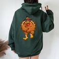Dancing Turkey Thanksgiving Day Youth Boys Girls Dance Women Oversized Hoodie Back Print Forest