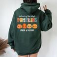 Delivering The Cutest Pumpkins Labor & Delivery Nurse Fall Women Oversized Hoodie Back Print Forest