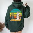 Disc-Golf-Frisbee-Golf Disc Sport-Players Cute Cat Lovers Women Oversized Hoodie Back Print Forest