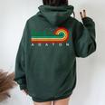 Evergreen Vintage Stripes Adaton Mississippi Women Oversized Hoodie Back Print Forest
