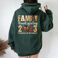 Family Thanksgiving 2023 Fall Autumn Turkey Matching Family Women Oversized Hoodie Back Print Forest