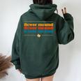 Flower Mound Texas Vintage Souvenirs Tx Retro Repeat Women Oversized Hoodie Back Print Forest